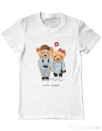 Tricou personalizat barbat Cute Couple Alb