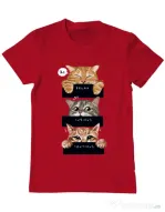 Tricou personalizat barbat Relax,curious,cautious Rosu