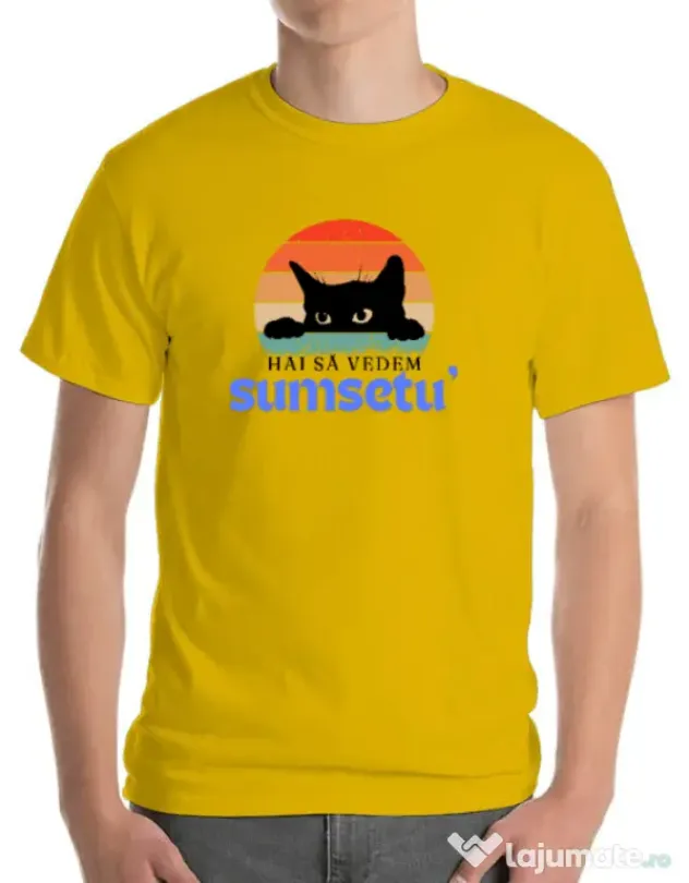 Tricou personalizat barbat Custom design Galben