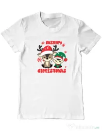 Tricou personalizat barbat Prietenii lui Mos Craciun Alb