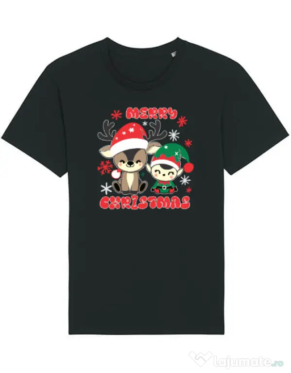 Tricou STANLEY STELLA barbat Prietenii lui Mos Craciun 2 Negru