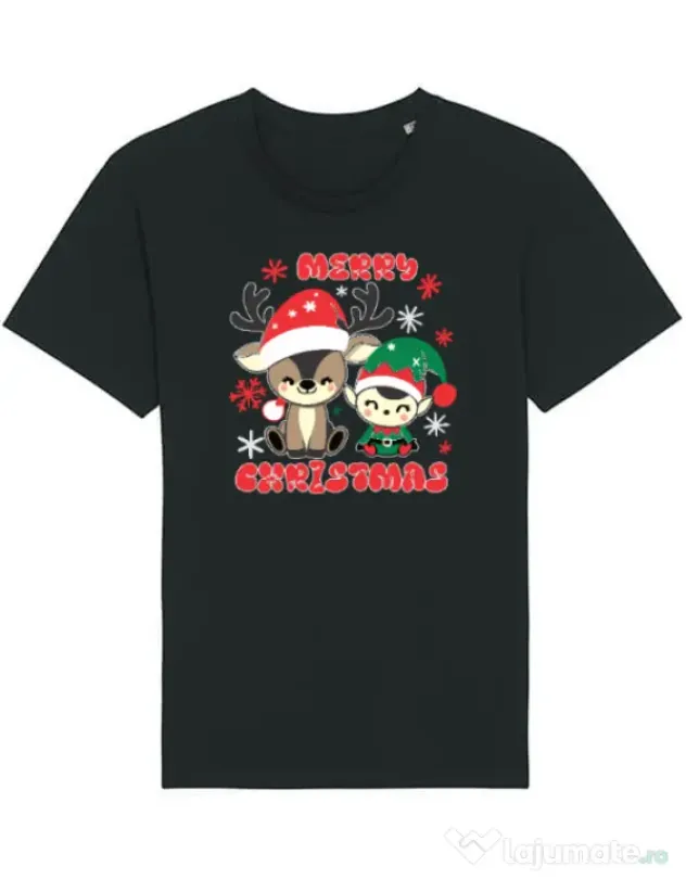 Tricou STANLEY STELLA barbat Prietenii lui Mos Craciun 2 Negru