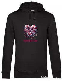 Hanorac barbat cu gluga Valentine\'s Day  2025 Negru