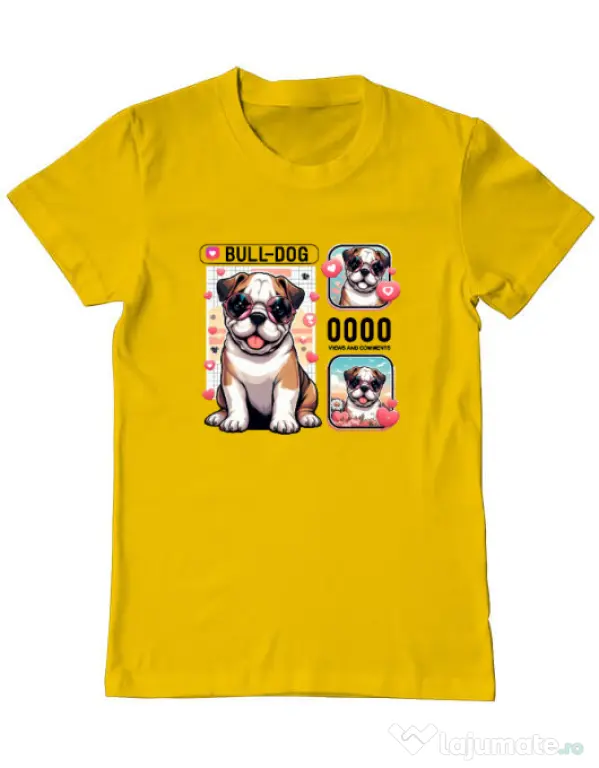 Tricou personalizat barbat BULLDOG 15 Galben