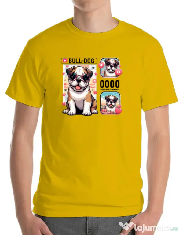 Tricou personalizat barbat BULLDOG 15 Galben