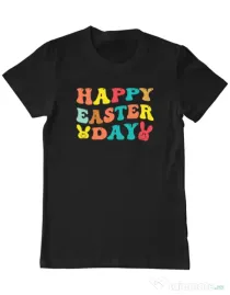 Tricou personalizat barbat HAPPY EASTER DAY Negru