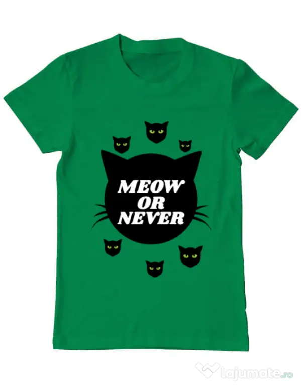 Tricou ADLER barbat Meow or never Verde mediu