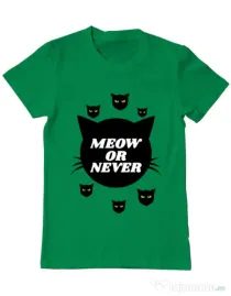 Tricou ADLER barbat Meow or never Verde mediu