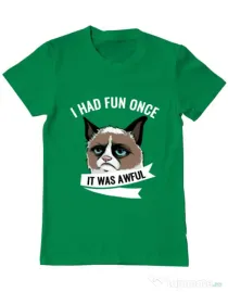 Tricou ADLER barbat I had fun once Verde mediu