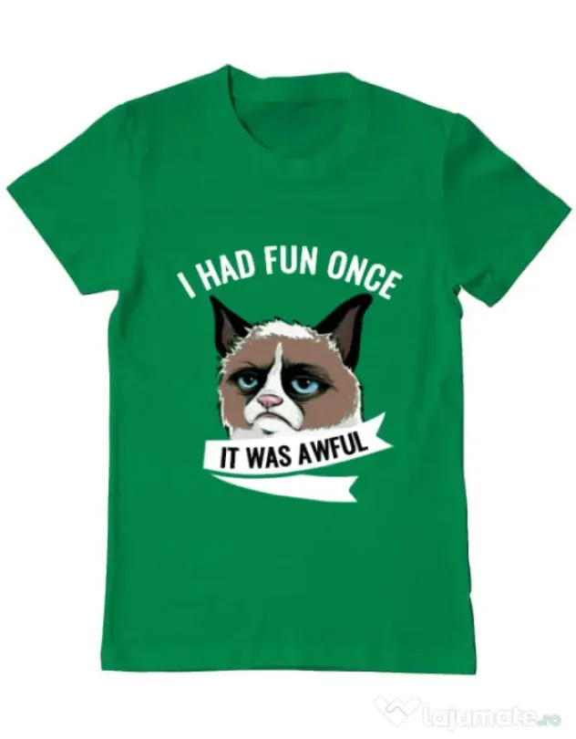 Tricou ADLER barbat I had fun once Verde mediu