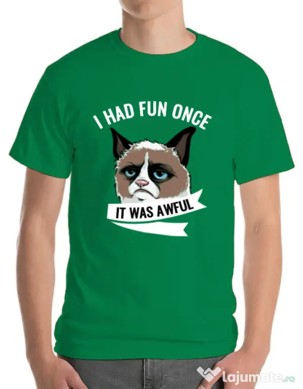 Tricou ADLER barbat I had fun once Verde mediu