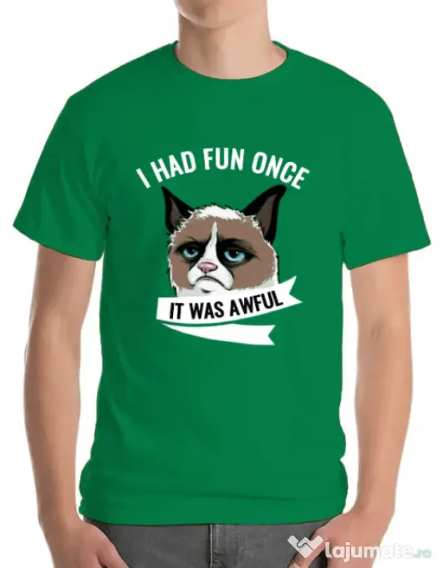 Tricou ADLER barbat I had fun once Verde mediu