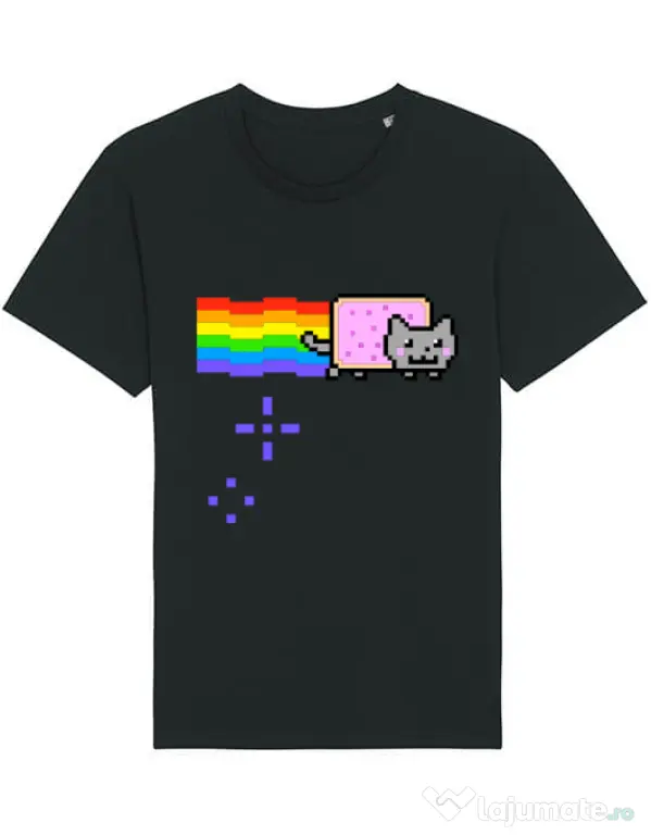 Tricou STANLEY STELLA barbat Nyan cat Negru