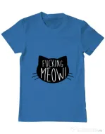 Tricou ADLER barbat Fucking meow Albastru azuriu
