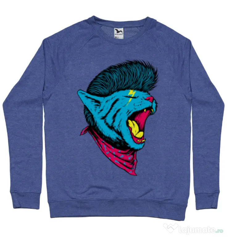 Bluza ADLER barbat Cat Punk Albastru melanj
