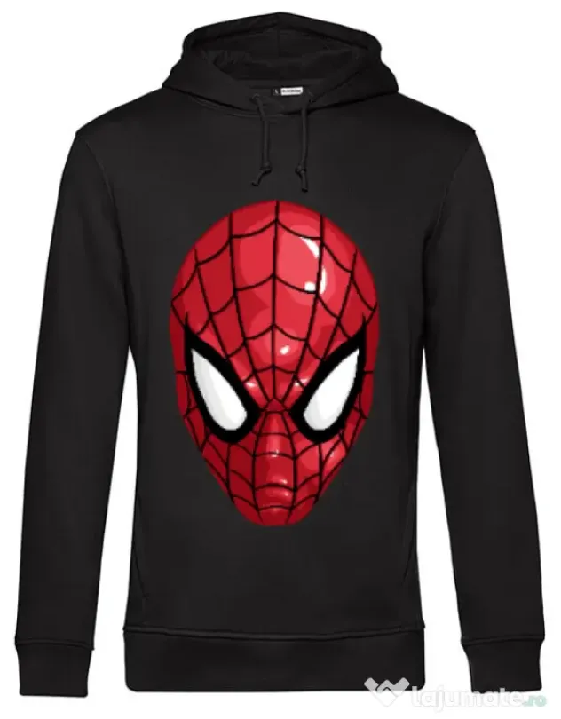 Hoodie barbat cu gluga Spiderman mask Negru