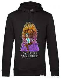 Hoodie barbat cu gluga Winter is wrecked Negru