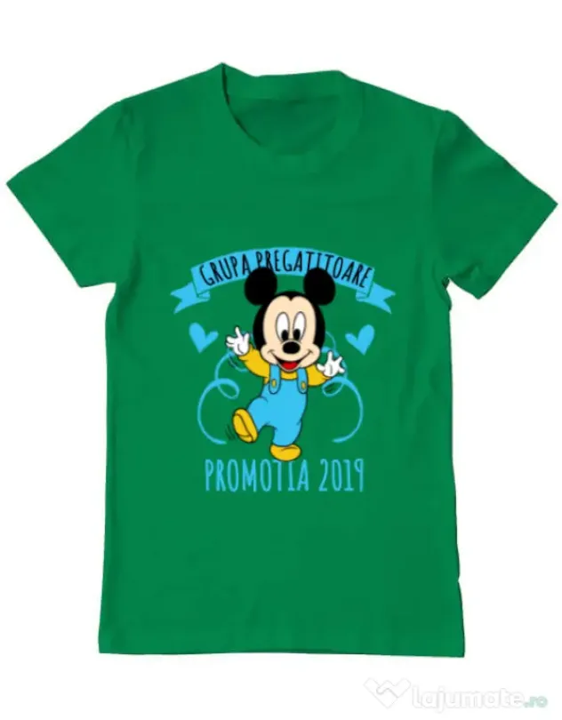 Tricou ADLER barbat Absolvire Mickey Mouse Verde mediu