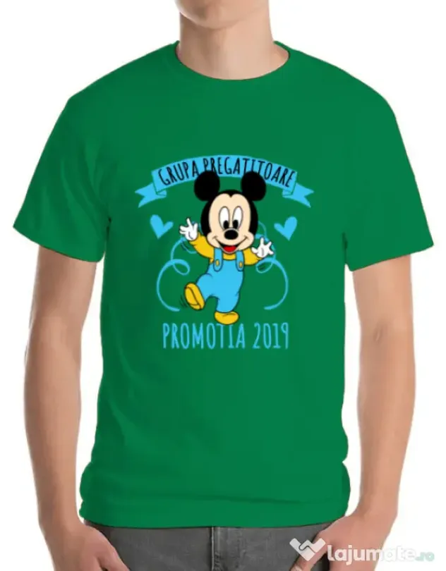 Tricou ADLER barbat Absolvire Mickey Mouse Verde mediu