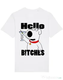 Tricou STANLEY STELLA barbat Hello bitches Alb