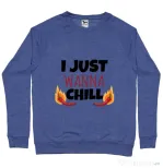 Bluza ADLER barbat I just wanna chill Albastru melanj