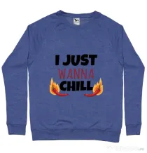 Bluza ADLER barbat I just wanna chill Albastru melanj
