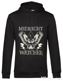 Hoodie barbat cu gluga Midnight Watcher Negru