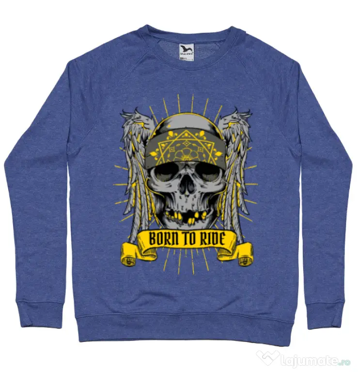 Bluza ADLER barbat Born to ride Albastru melanj
