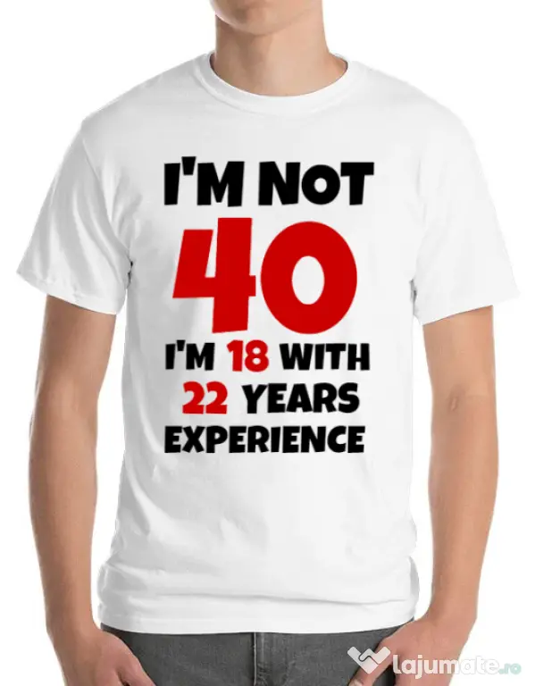 Tricou ADLER barbat 40 ani Birthday alb