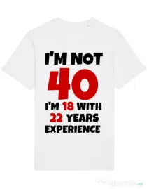 Tricou STANLEY STELLA barbat 40 Birthday Alb