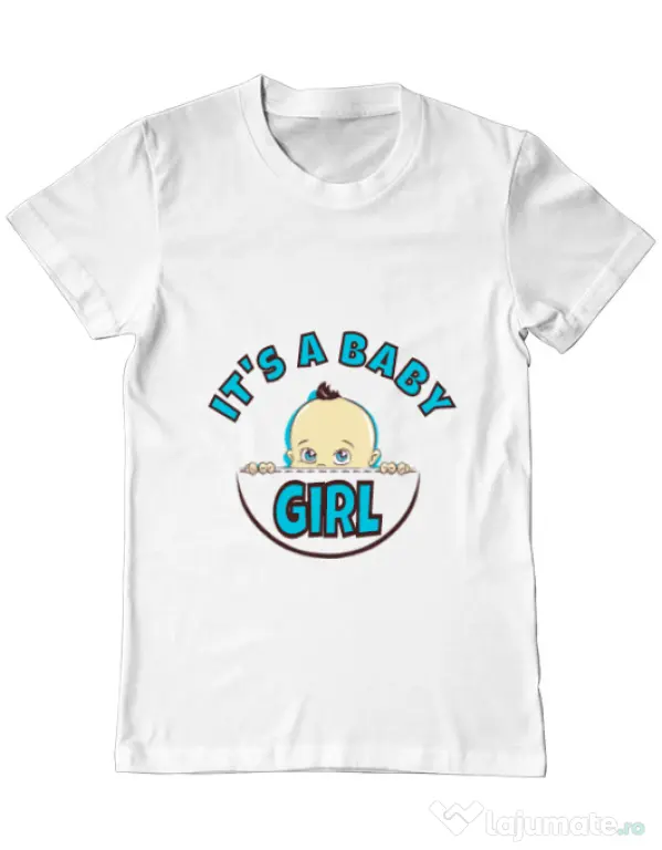 Tricou ADLER barbat It’s a baby girl Alb