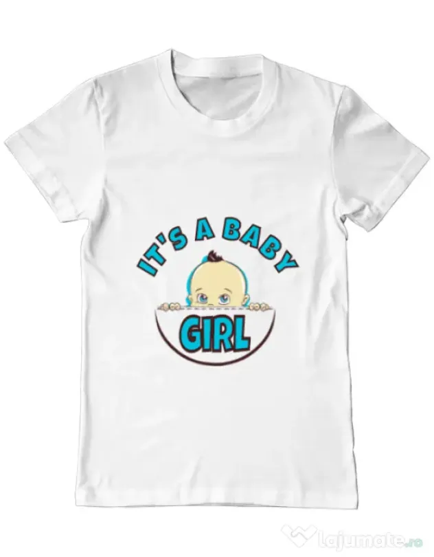 Tricou ADLER barbat It’s a baby girl Alb