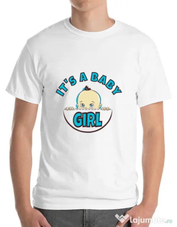 Tricou ADLER barbat It’s a baby girl Alb
