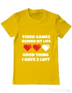 Tricou ADLER barbat Video games ruined my life Galben