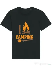 Tricou STANLEY STELLA barbat I love Camping Negru