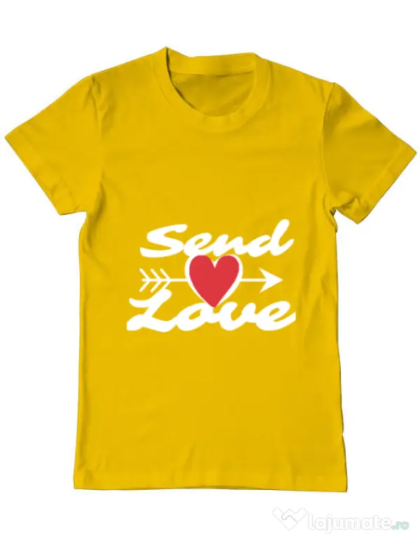 Tricou ADLER barbat Send love Galben