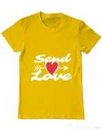 Tricou ADLER barbat Send love Galben