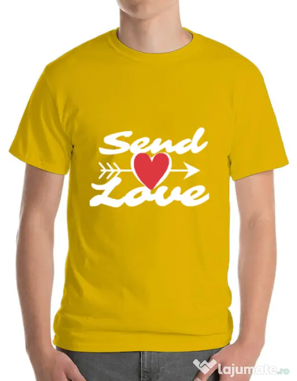 Tricou ADLER barbat Send love Galben