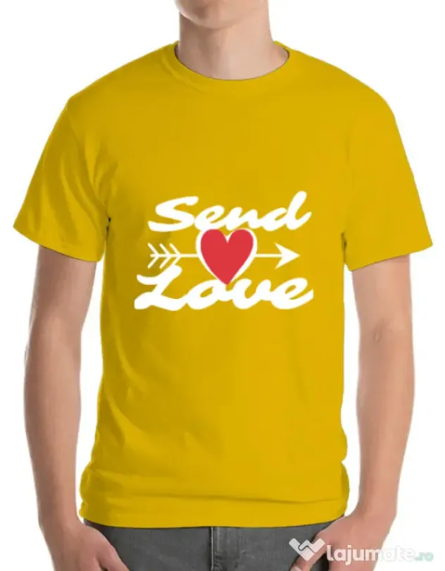 Tricou ADLER barbat Send love Galben
