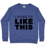 Bluza ADLER barbat I woke up like this Albastru melanj