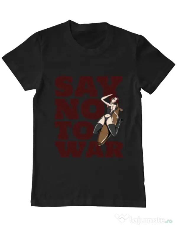 Tricou ADLER barbat Say no to war Negru