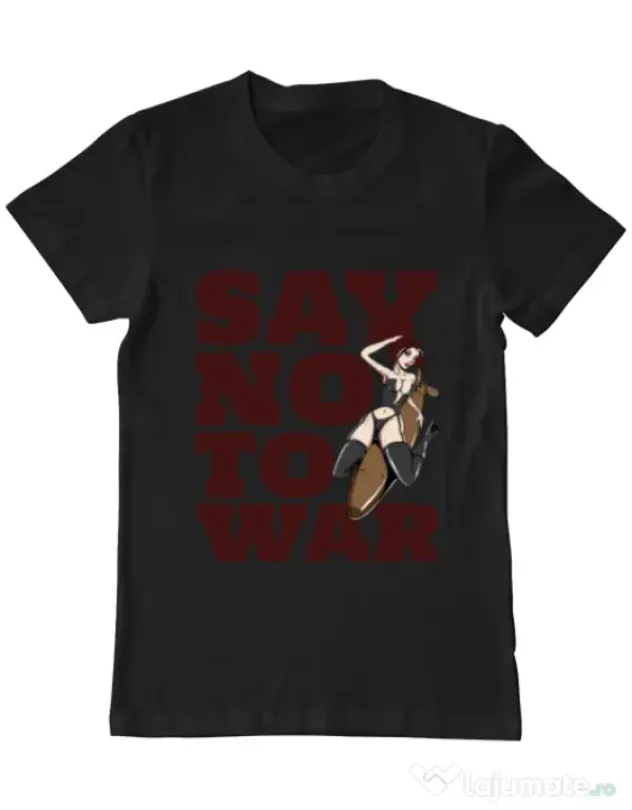 Tricou ADLER barbat Say no to war Negru