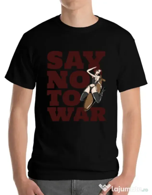 Tricou ADLER barbat Say no to war Negru