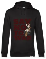 Hoodie barbat cu gluga Say no to war Negru
