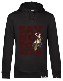 Hoodie barbat cu gluga Say no to war Negru