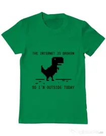Tricou ADLER barbat The internet is broken Verde mediu