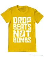 Tricou ADLER barbat Drop beats, not bombs Galben