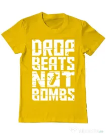 Tricou ADLER barbat Drop beats, not bombs Galben