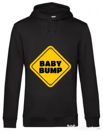 Hoodie barbat cu gluga Baby bump Negru