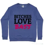 Bluza ADLER barbat Bitches love bass Albastru melanj